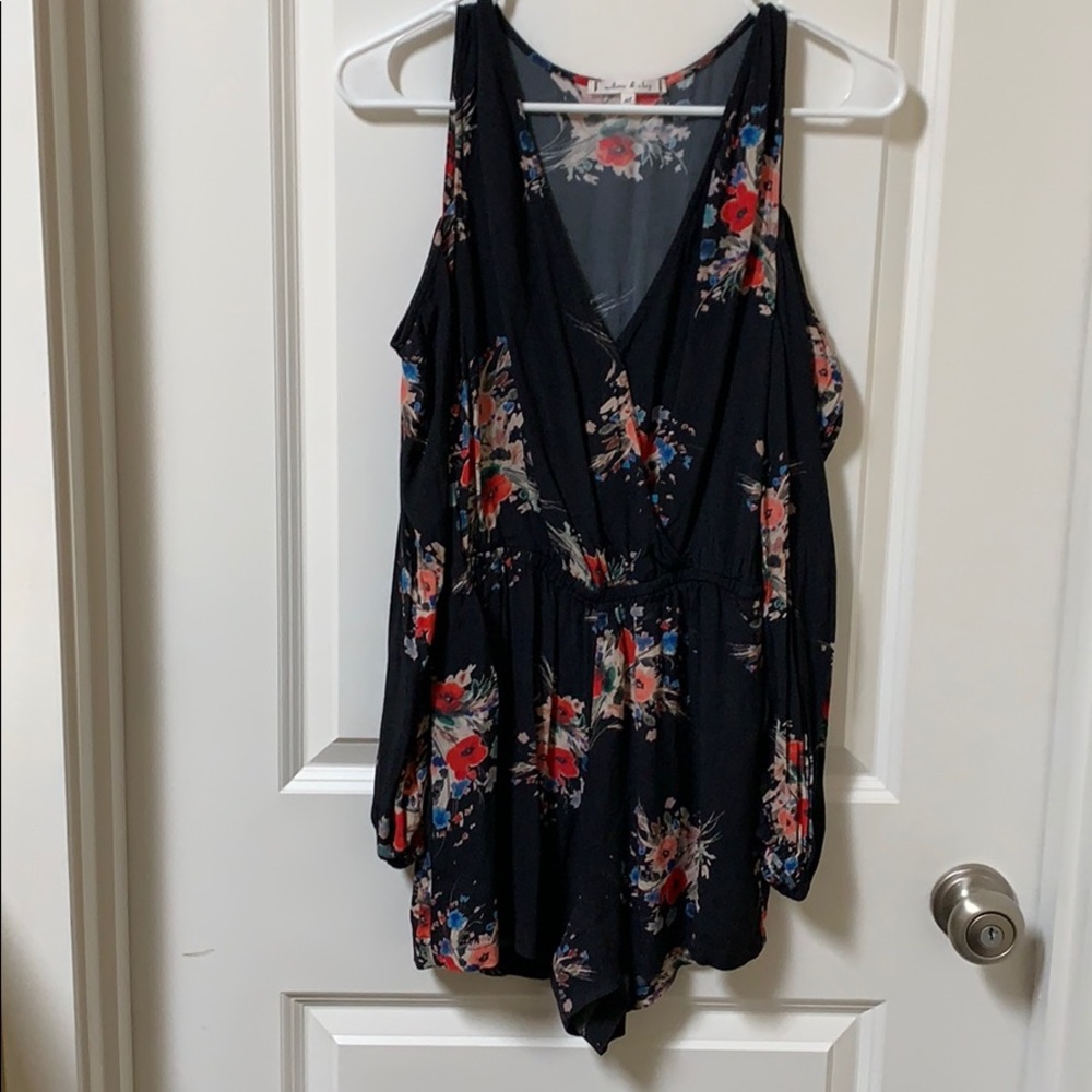 Willow and Clay long sleeve cold shoulder romper